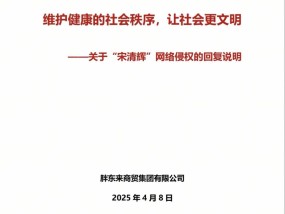 胖东来15页报告回应宋清辉言论：逾越合法评论界限攻击创始人