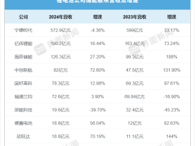 储能年度业绩揭晓：派能科技毛利率最高、中创新航增速最快