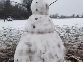 当地人在看到和孙子孙女散步的猥龊雪人后“非常厌恶”